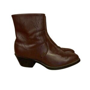 Long Haul Men's Brown Leather Cowboy Boots (26098) Sz 9.5